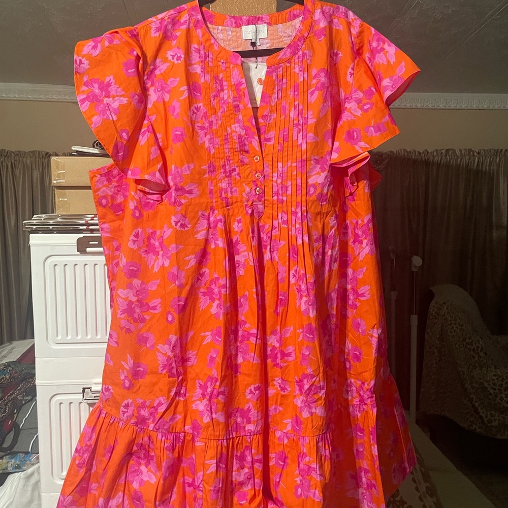 NWT Sugarlips Vibrant Orange and Pink Mini Dress 🌸🌺🌸 BIN 125 - Picture 7 of 7